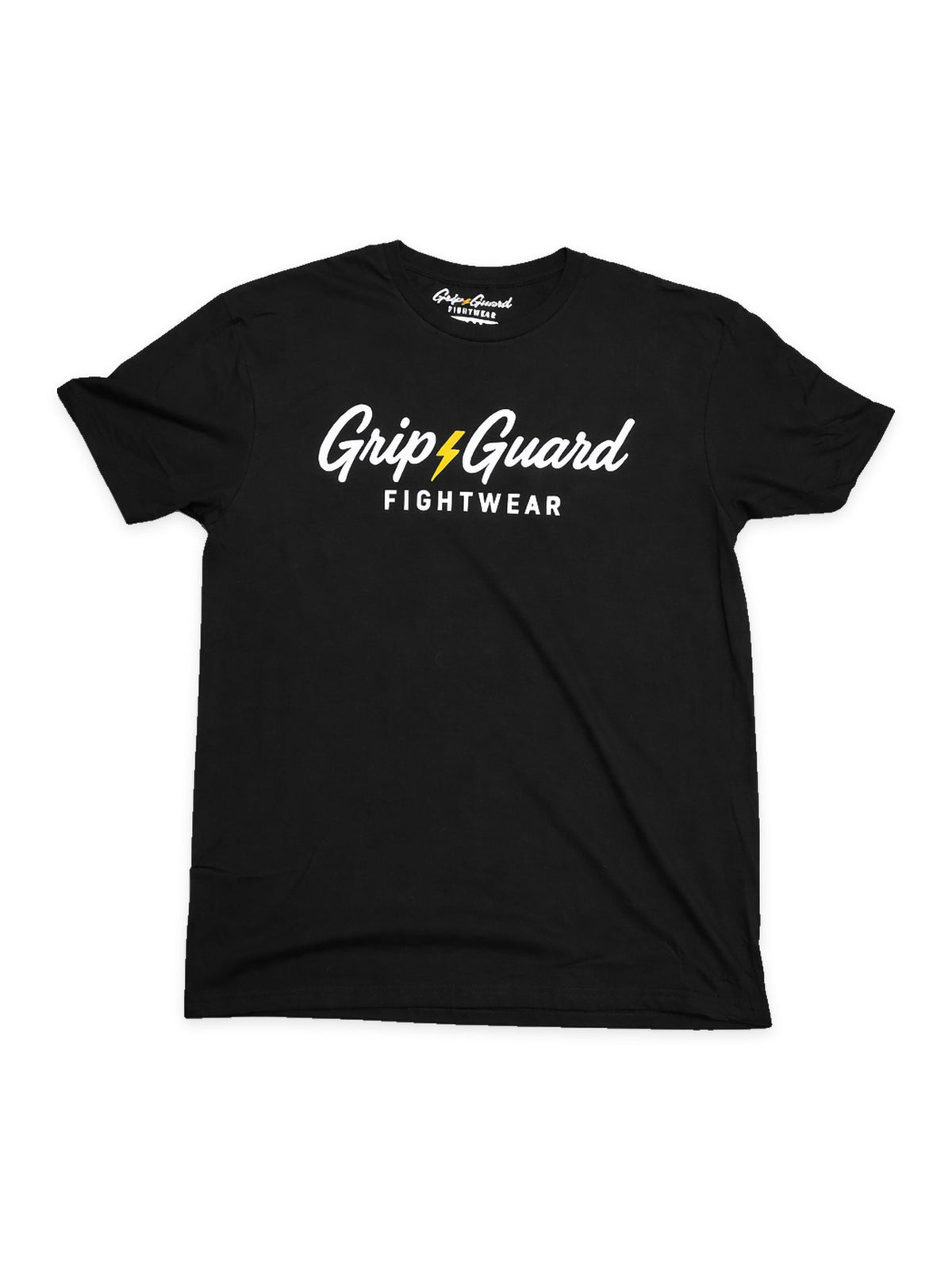 Black Grip Guard Fightwear tee with white script chest logo