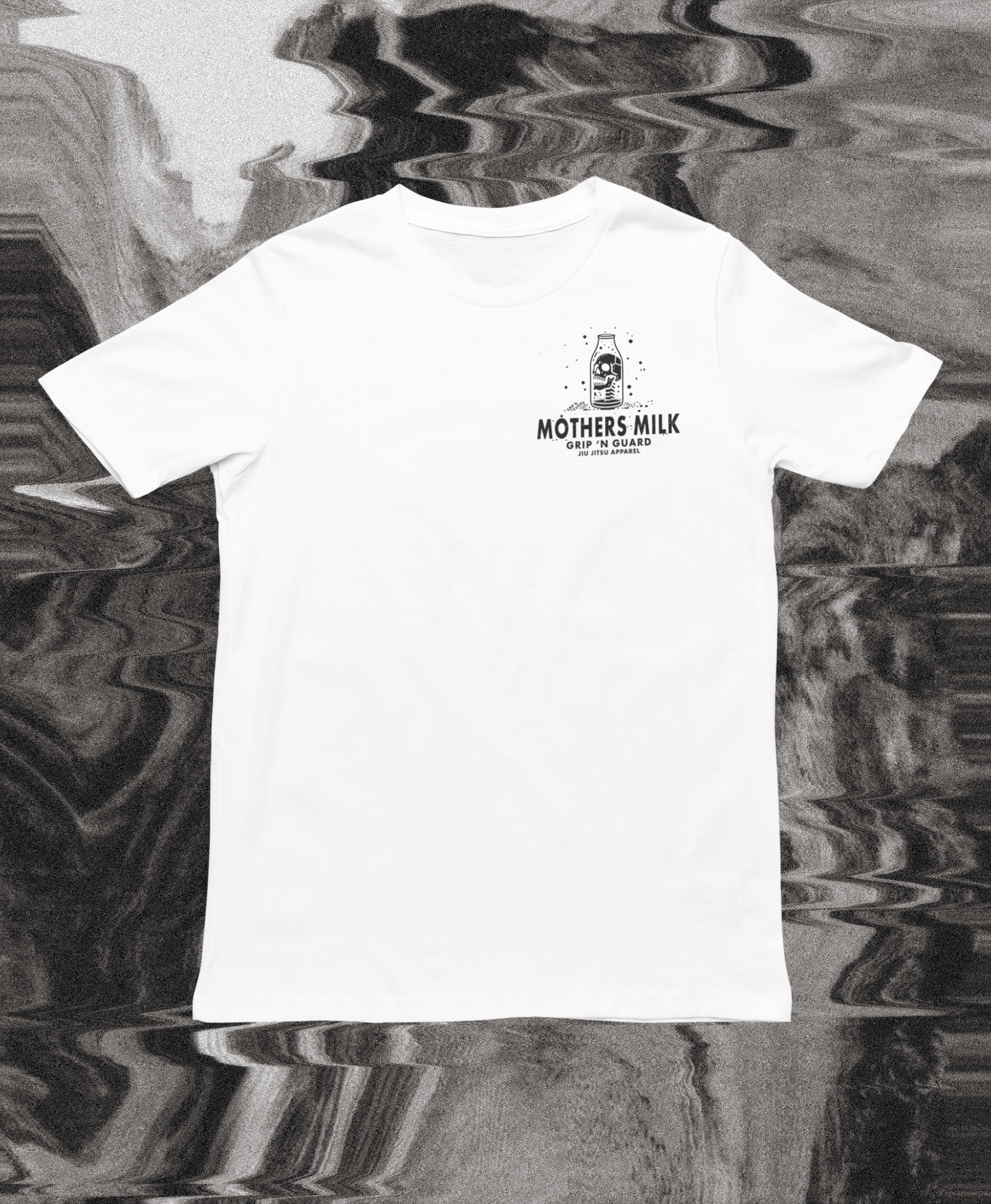 MOTHERS MILK JIU JITSU TEE IN WHITE AND BLACK