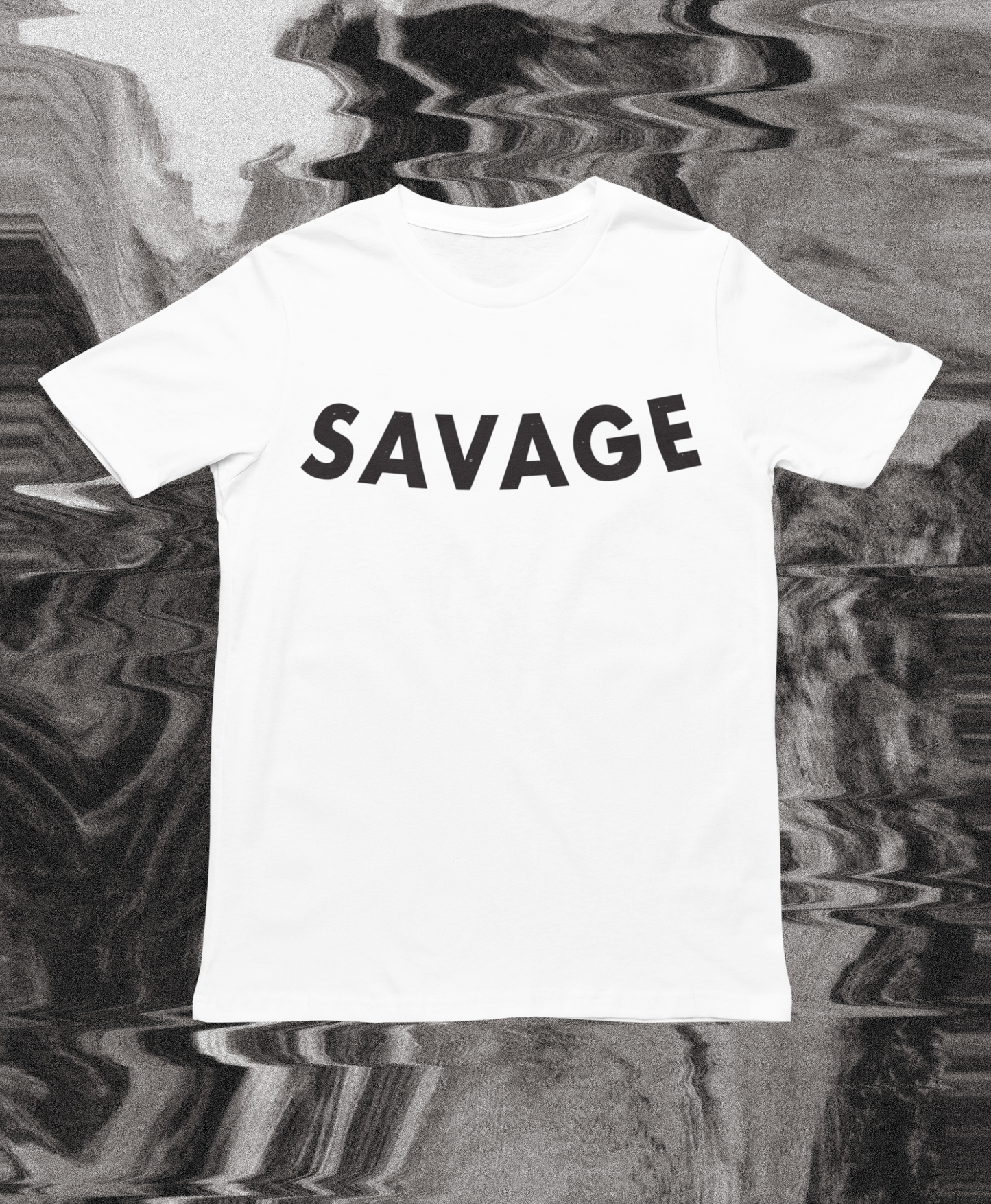 SAVAGE WHITE AND BLACK TEE