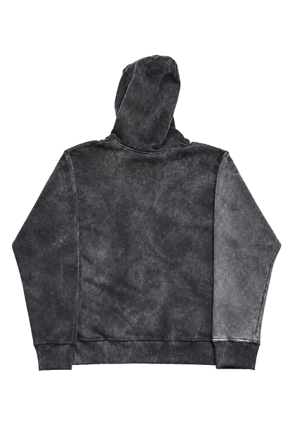 Back of grey acid-wash Grip ’N Guard hoodie